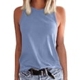thumbnail image 1 of Débardeur Sans Manches d'Été Uni pour Femme, T-Shirt à Col Rond, 1 of 4