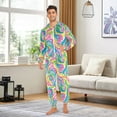 thumbnail image 3 of joogoo Tie Dye Swirl Green Unisex Adults Onesies Pajamas Jumpsuits L, 3 of 7
