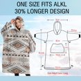 thumbnail image 4 of Oversized Wearable Blanket Hoodie,Brown Triangular Geometric Pattern Sherpa Blanket Hoodie with Super Pockets,Super Warm Fuzzy Pullover for Women & Men, 4 of 6