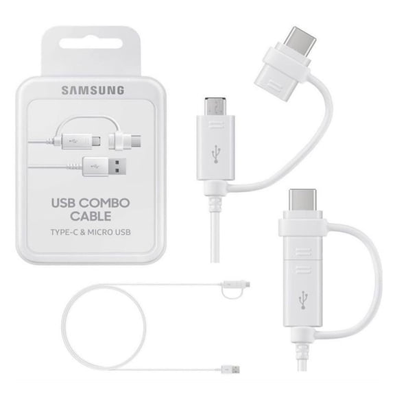 Cable USB para Samsung original Type C y Type V8 Blanco Samsung Cable USB