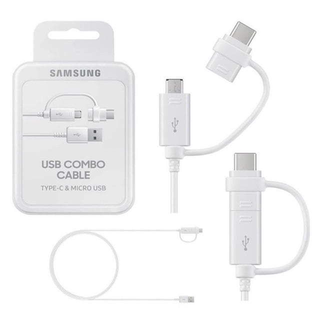 Cable USB para Samsung original Type C y Type V8 Blanco Samsung Cable USB