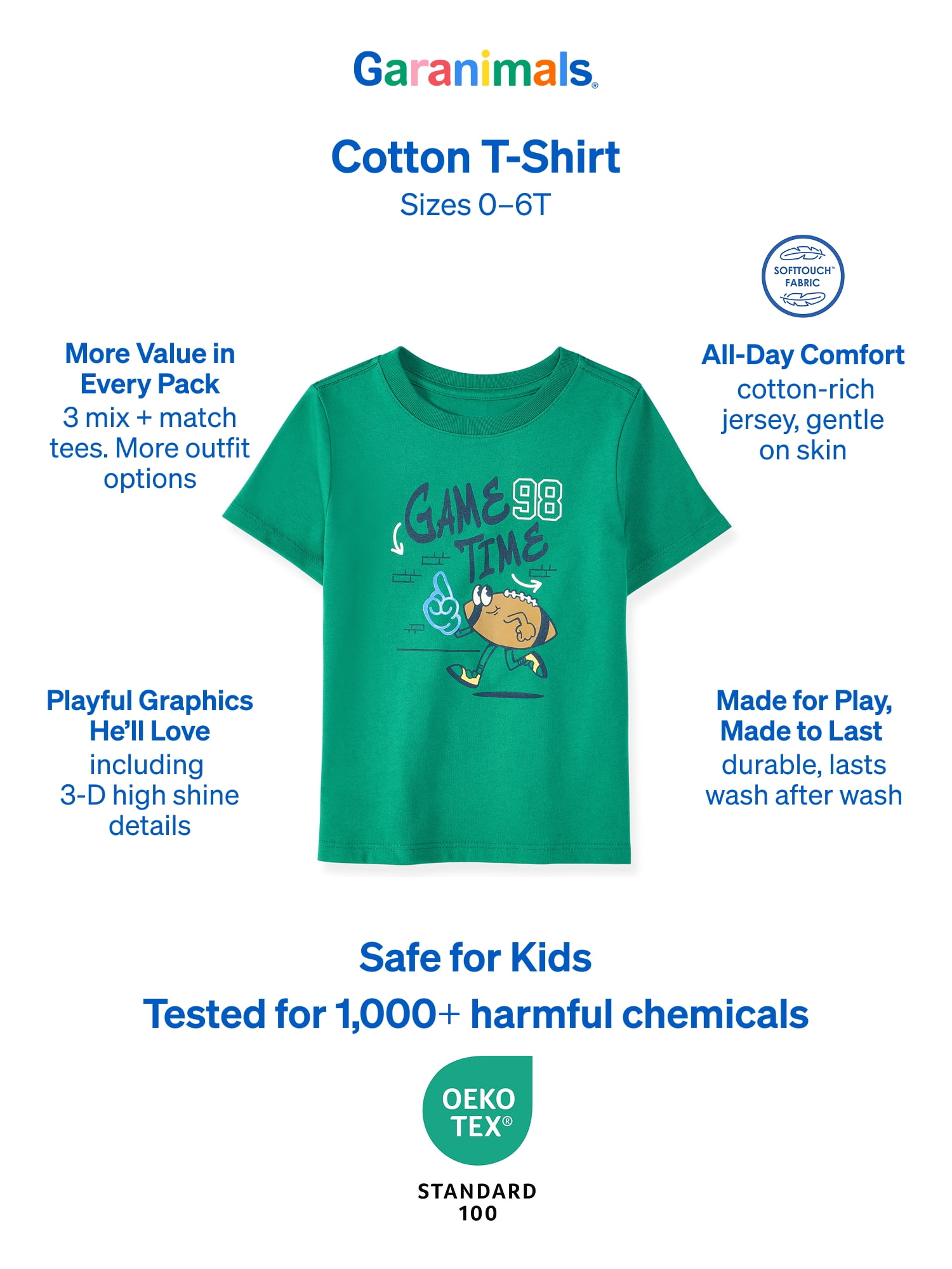 Garanimals Baby & Toddler Boys Shirts, Single & 3-Pack, Sizes 0-6T