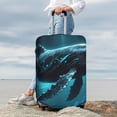 thumbnail image 3 of Lsque Vintage Blue Pattern Whale Printed Luggage Cover, Travel Luggage Protector,Scratch and Dirt Resistant, Fits 18-32 Inch Luggage - Large, 3 of 9