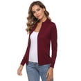 thumbnail image 2 of Aibrou Womens Zip Up Long Sleeve Open Front Knit Cardigan Sweater, 2 of 10
