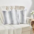 thumbnail image 2 of Home Soft Things Plush Striped Faux Fur Throw Pillow Covers, Modern Soft Pillow Cases for Sofa or Bed, Pillow Inserts Not Included, Set of 2, 20" x 20", Beckie Stripe-Grey Flannel, 2 of 8