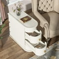 thumbnail image 6 of Finmind Solid Wood End Table Set of 2, 2-Drawer, Fully Assembled, White, 6 of 8