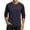 Navy_001, variant on Domuza Men's Henley Shirts Raglan 3/4 Sleeve Casual Fashion Button Down T-Shirts Fall Lightweight Slim Fit Contrast Color Sport Tops Brown M