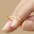 thumbnail image 2 of Trendy Shiny Zirconia Thin Ring Lady Versatile Finger Jewelry for Women Simulated Opal Finger Accessories for Daily Wear, 2 of 2