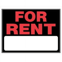 5028234 FOR RENT SIGN 15""X19"" Hillman English Black For Rent Sign 15 in. H X 19 in. W