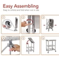 thumbnail image 4 of Origami RBT Fully Stainless Steel Foldable Kitchen Cart with Wheels, Silver, 4 of 8