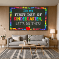thumbnail image 5 of Colorful Chalkboard Style Backdrop Banner with Crayon Borders First Day of Kindergarten Theme Decorations Party Supplies Photography Props Classroom Decor Backdrop for Photo Booth School Events, 5 of 8