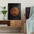 thumbnail image 5 of Qisvanset Framed Canvas Wall Art 12x16 Inch Dark Wood Tree Ring Grunge Minimal Modern Art, 5 of 5