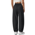 thumbnail image 4 of Sundazz Barrel Sweatpants Women Baggy Wide Leg Sweat Pants Drawstring Workout Pants with Pockets, XS-XL, 4 of 7