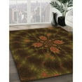 thumbnail image 3 of Ahgly Tapis Rond Lavable en Machine Intérieur Transitionnel Brun Bronze Foncé, 7 Pieds Rond, 3 of 7