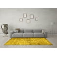 thumbnail image 3 of Ahgly Company Machine Washable Indoor Square Persian Yellow Traditional Area Rugs, 4' Square, 3 of 4