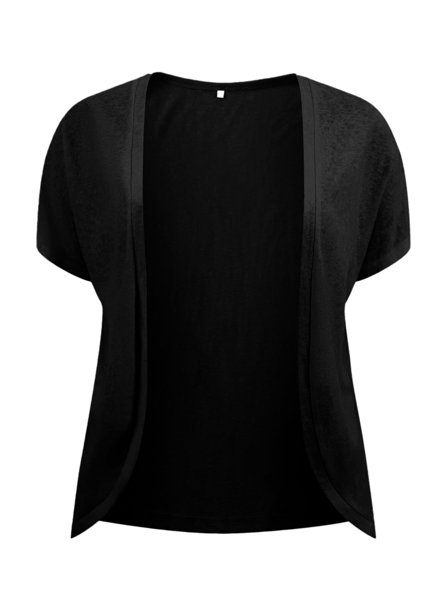 DARING DIVA Women's Plus Open Front Loose Fit Knit Curved Hem Cardigan 3X Black