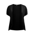 thumbnail image 4 of GRACE & GRANDEUR Women's Plus Size Cardigan Open Front Short Sleeves Loose Fit Knit Curved Hem Cardigans 3X Black, 4 of 5