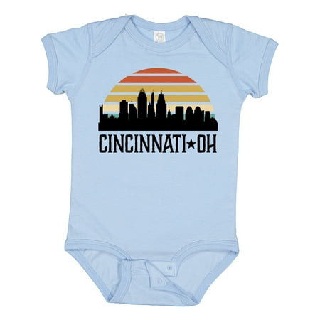 

Inktastic Cincinnati Ohio Skyline Retro Boys or Girls Baby Bodysuit