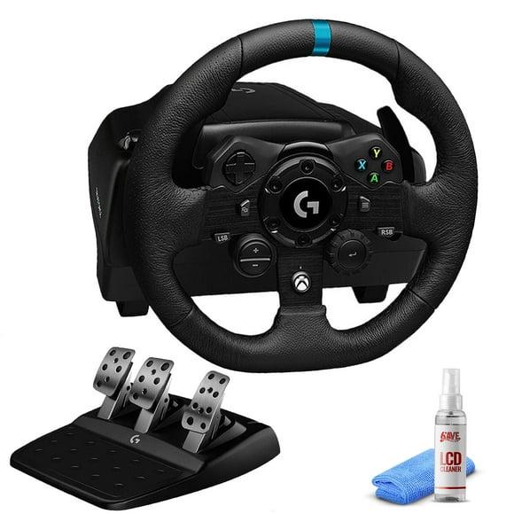 Logitech G923 Racing Wheel and Pedals for Xbox X|S, Xbox One and PC featuring TRUEFORCE up to 1000 Hz Force Feedback, Responsive Pedal, Dual Clutch Launch Control with 6Ave Cleaning Kit