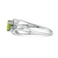 thumbnail image 4 of 14k White Gold Oval Peridot And Diamond Curve Ring, 4 of 6