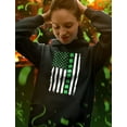 thumbnail image 5 of Tstars Womens Gift for St Patricks Day Big Irish American Flag with Clovers St Patricks Day Cute Shirts Gift for Her Irish Shirt Pride Proud Irish Women Hoodie, 5 of 6