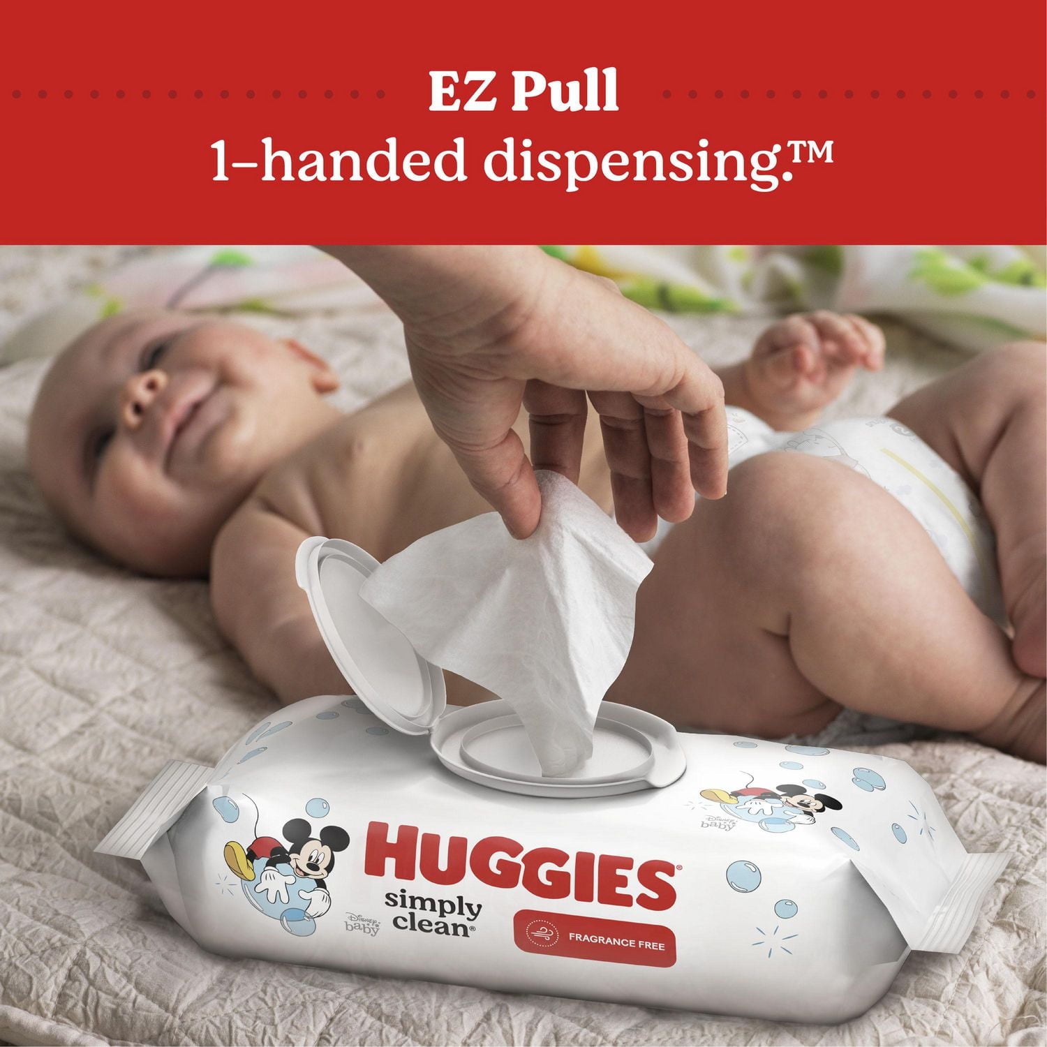 Huggies Simply Clean Baby Wipes, UNSCENTED, 3 Flip Top Packs, 192 Wipes, 192 Wipes