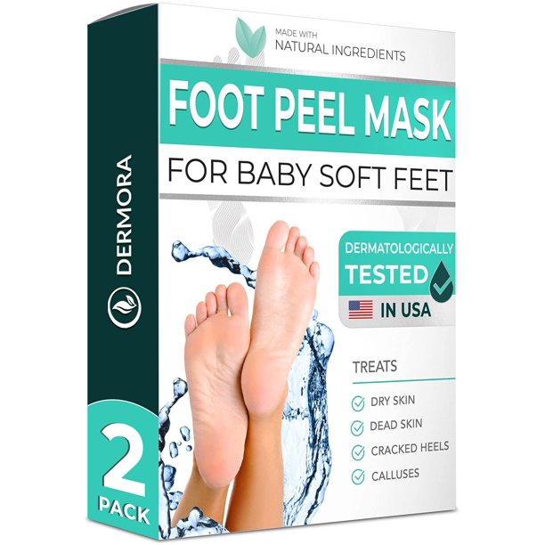 Foot Peel Mask 2 Pack For Cracked Heels Dead Skin Calluses Make Your Feet Baby Soft Get A Smooth Skin Removes Repairs Rough Heels Dry Toe