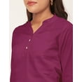 thumbnail image 5 of Moomaya Solid Color Tops, 3/4Th Roll-Up Sleeve V-Neck Formal Summer Shirt Tops, 5 of 8