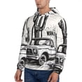 thumbnail image 3 of Haiem Vintage Cactus Pickup Patterned Men's Hoodie with Kangaroo Pocket - Ideal Pullover Sweatshirt for Daily Wear, Travel, and Home-4X-Large, 3 of 7