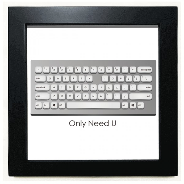 Programador teclado solo necesidad de U Mesa de pared con marco cuadrado negro