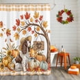 thumbnail image 3 of Shower Curtains for Bathroom-72"x72",Fall Pumpkin Sunflower Leaf Tree Waterproof Bath Curtain Grommet Shower Curtain Set, 3 of 7