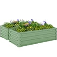thumbnail image 1 of Outsunny Ensemble de 2 Bacs de Jardin Surélevés, Jardinière Galvanisée, Vert Pâle, 1 of 10