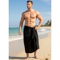 thumbnail image 4 of HAPPY BAY Men's Bath Trunk Casual Sarong Long Pareo Beach Wrap One Size Coal, Solid Summer Vacation Party, 4 of 5