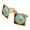Gold, variant on Flamingo Palm Trees Tropical Vacation Square Cufflink Set - Silver or Gold