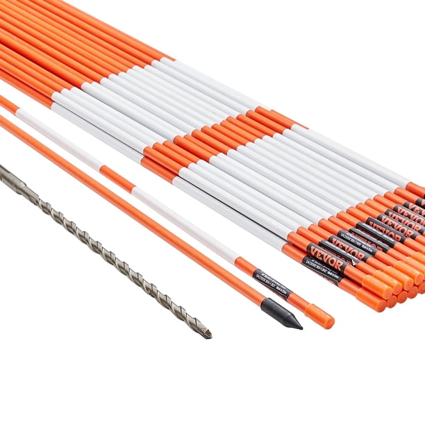 Driveway Markers VEVOR, 30 unidades, 121,5 cm, postes de fibra de vidrio de color naranja