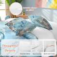 thumbnail image 3 of Coastal Jellyfish Bedding 3 Piece Duvet Cover Set Queen Size, Blue Coral Starfish Abstract Painting Soft Microfiber Comforter Cover with Zipper Closure & Pillowcases, FadeResistant Quilt Cover, 3 of 9