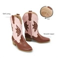 thumbnail image 4 of BURUDANI Girls' Western Cowgirl Cowboy Boots Glitter Rainbow Embroidered Mid-Calf Boots, 4 of 7
