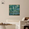thumbnail image 3 of Monet-Water Lilies And Japanese Bridge Blue Monet Art Prints Canvas Wall Art by Art Remedy, Gold Floater Frame, 40"x40", 3 of 7