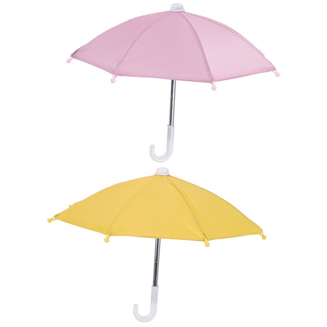 BRIGHTFUFU 2 piezas de teléfono decorativo Protector Pequeño Teléfono Sunshade Montar pequeño paraguas de teléfono universal Sunshade