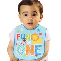 1st Birthday 'One Wild Boy' Plastic Bib (1ct)