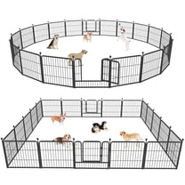 Jhsomdr Dog Playpen Outdoor 24 inch Height 20 Panels Metal Dog Fence Indoor Puppy Pen for Medium Small Dogs