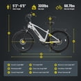 thumbnail image 4 of ESKUTE C200 70-Mile Electric Bike for Adults with 840Wh Removable Battery, 500W Peak Power Ebike, Up to 20MPH Speed, 26" Tires, 7-Speed Adjustable Stem Step-Over E-Bicycle,White, UL2849 Class 2, 4 of 8