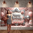 thumbnail image 6 of Pink Theme  Banner Floral Design Princess Birthday Backdrop Silver Crown Decor Elegant Style Rose Decor Birthday Background for Birthday Party Girls' Birthday Princess Theme Party, 6 of 8