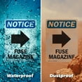 thumbnail image 6 of (2 Pack) Fuse Magazine [Right Arrow] OSHA Notice Sign 10 Inch X 14 Inch Indoor / Outdoor Rust-Free Aluminum Metal Signs for Workplace, Workshop, and Construction Site, Made in the USA, 6 of 8