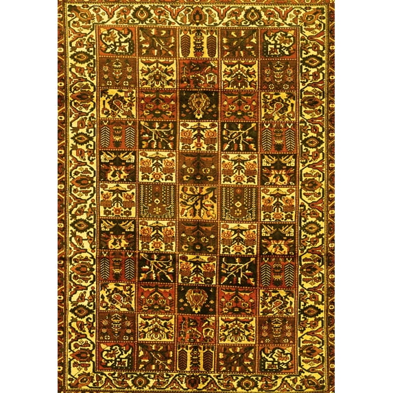 Ahgly Company Indoor Rectangle Persian Yellow Traditional Area Rugs, 6' x 9'