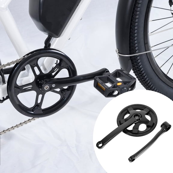 HONMEET Bicycle Crankset Sturdy Taper Crankset Black for Daily Use 1Set