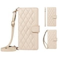 thumbnail image 2 of Crossbody Wallet Case for iPhone 13 Pro Max, Credit Card Slots Elegant PU Leather Magnetic Closure Shoulder Strap Purse Phone Case Flip Kickstand Full Body Protection Cover for Women Girls, Beige, 2 of 13