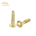 thumbnail image 3 of Wood Screws M5 x 20mm Slotted Round Head Brass Self-Tapping Screw WoodWorking Screw 4 Pcs, 3 of 6