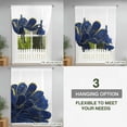 thumbnail image 3 of Tie Up Curtains for Windows Navy Blue Watercolor Floral Valance Adjustable Balloon Curtain Golden Lines Tie Up Shades for Kitchen Living Room Bedroom Privacy Curtain Drape 34x45 Inch, 3 of 9