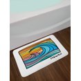 thumbnail image 2 of Hawaii Bath Mat, Abstract Ocean Waves on Beach Sunset Background Summer Surfing Theme Coastal Art, Plush Bathroom Decor Mat with Non Slip Backing, 29.5" X 17.5", Multicolor, by Ambesonne, 2 of 2